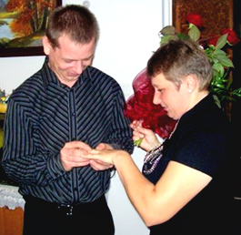 Lucyna i Paweł podczas zaręczyn